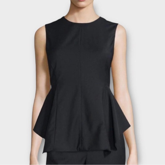 Theory Kalsing Admiral Crepe Peplum Top in Black - Size M - Picture 1 of 6